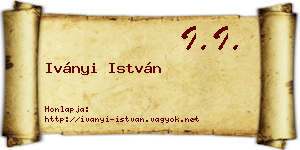 Iványi István névjegykártya